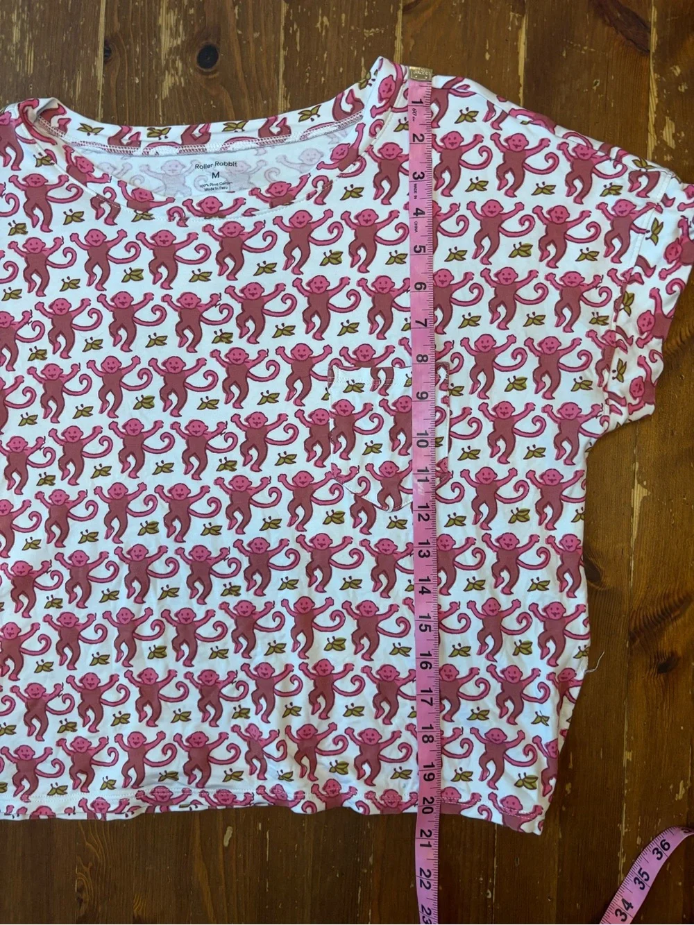 Roller Rabbit monkey print two piece set. Medium. 100% Pima cotton